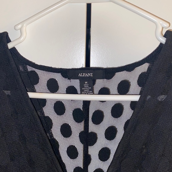 SHEER POLKA DOT A-LINE DRESS W/ SLIP DRESS LINING - Picture 2 of 3